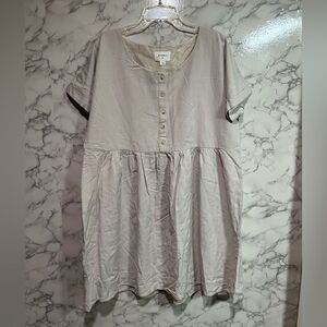 Anthropologie Everly Button Front Babydoll Dress L